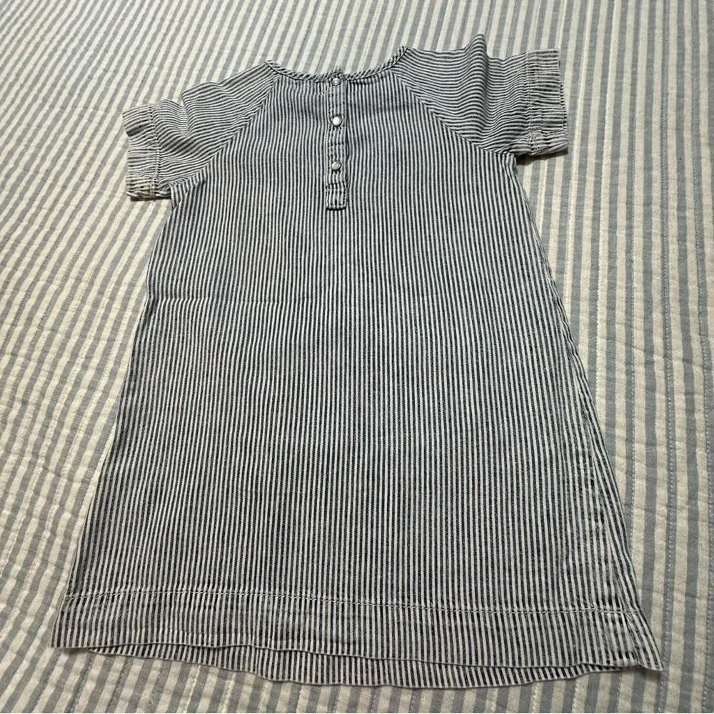 Gymboree Baby Girl Blue White Striped Cotton Dress Short‎ Sleeve 3T 140188893